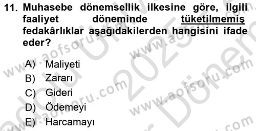 Sağlık İşletmeciliği 2 Dersi 2025 - 2026 Yılı (Final) Dönem Sonu Sınav Soruları 11. Soru