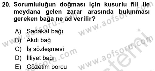 Sağlık İşletmeciliği 2 Dersi 2025 - 2026 Yılı (Final) Dönem Sonu Sınav Soruları 20. Soru