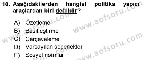 Sağlık İşletmelerinde Halkla İlişkiler Dersi 2020 - 2021 Yılı Yaz Okulu Sınav Soruları 10. Soru