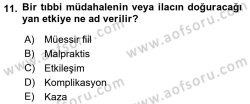 Sağlık İşletmelerinde Halkla İlişkiler Dersi 2020 - 2021 Yılı Yaz Okulu Sınav Soruları 11. Soru