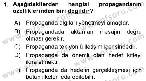 Sağlık İşletmelerinde Halkla İlişkiler Dersi 2021 - 2022 Yılı (Vize) Ara Sınav Soruları 1. Soru