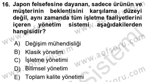 Sağlık İşletmelerinde Halkla İlişkiler Dersi 2021 - 2022 Yılı (Vize) Ara Sınav Soruları 16. Soru