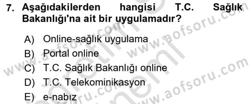 Sağlık İşletmelerinde Halkla İlişkiler Dersi 2021 - 2022 Yılı (Vize) Ara Sınav Soruları 7. Soru