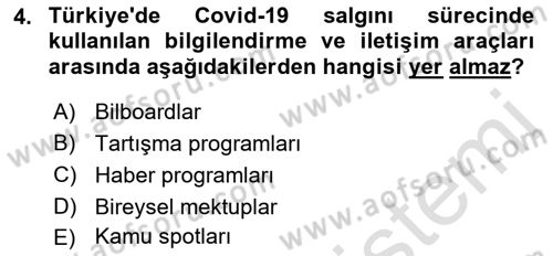 Sağlık İşletmelerinde Halkla İlişkiler Dersi 2021 - 2022 Yılı (Final) Dönem Sonu Sınav Soruları 4. Soru