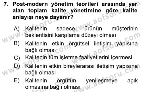 Sağlık İşletmelerinde Halkla İlişkiler Dersi 2021 - 2022 Yılı (Final) Dönem Sonu Sınav Soruları 7. Soru