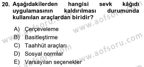 Sağlık İşletmelerinde Halkla İlişkiler Dersi 2021 - 2022 Yılı Yaz Okulu Sınav Soruları 20. Soru