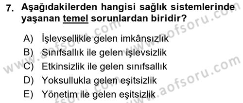 Sağlık İşletmelerinde Halkla İlişkiler Dersi 2021 - 2022 Yılı Yaz Okulu Sınav Soruları 7. Soru