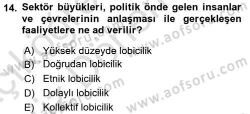 Sağlık İşletmelerinde Halkla İlişkiler Dersi 2022 - 2023 Yılı (Vize) Ara Sınav Soruları 14. Soru