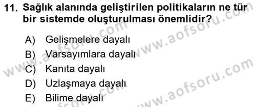 Sağlık İşletmelerinde Halkla İlişkiler Dersi 2022 - 2023 Yılı (Final) Dönem Sonu Sınavı 11. Soru