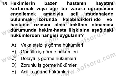 Sağlık İşletmelerinde Halkla İlişkiler Dersi 2022 - 2023 Yılı (Final) Dönem Sonu Sınav Soruları 15. Soru