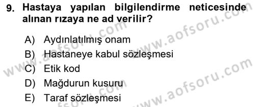Sağlık İşletmelerinde Halkla İlişkiler Dersi 2022 - 2023 Yılı (Final) Dönem Sonu Sınav Soruları 9. Soru
