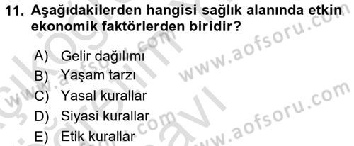 Sağlık İşletmelerinde Halkla İlişkiler Dersi 2022 - 2023 Yılı Yaz Okulu Sınavı 11. Soru