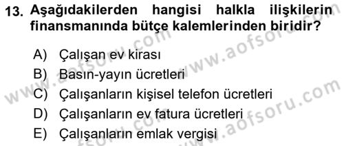 Sağlık İşletmelerinde Halkla İlişkiler Dersi 2022 - 2023 Yılı Yaz Okulu Sınav Soruları 13. Soru