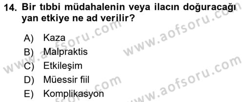 Sağlık İşletmelerinde Halkla İlişkiler Dersi 2022 - 2023 Yılı Yaz Okulu Sınav Soruları 14. Soru