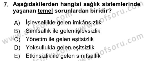 Sağlık İşletmelerinde Halkla İlişkiler Dersi 2022 - 2023 Yılı Yaz Okulu Sınav Soruları 7. Soru
