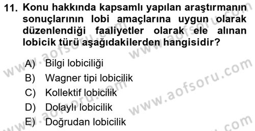 Sağlık İşletmelerinde Halkla İlişkiler Dersi 2023 - 2024 Yılı (Vize) Ara Sınav Soruları 11. Soru
