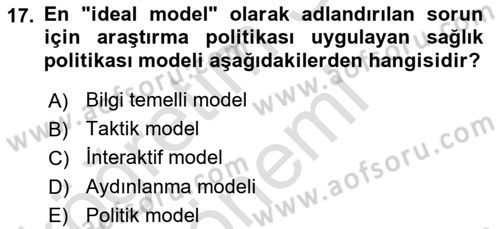 Sağlık İşletmelerinde Halkla İlişkiler Dersi 2023 - 2024 Yılı (Final) Dönem Sonu Sınav Soruları 17. Soru