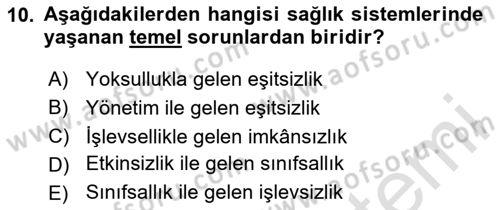 Sağlık İşletmelerinde Halkla İlişkiler Dersi 2023 - 2024 Yılı Yaz Okulu Sınavı 10. Soru