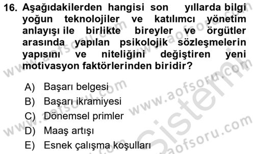 Sağlık İşletmelerinde Halkla İlişkiler Dersi Ara Sınavı Deneme Sınav Soruları 16. Soru
