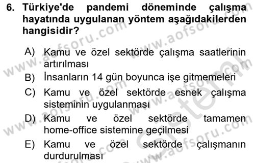 Sağlık İşletmelerinde Halkla İlişkiler Dersi Ara Sınavı Deneme Sınav Soruları 6. Soru
