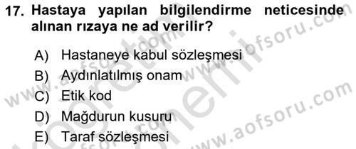 Sağlık İşletmelerinde Halkla İlişkiler Dersi 2024 - 2025 Yılı (Final) Dönem Sonu Sınav Soruları 17. Soru