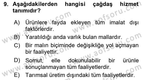 Sağlık İşletmelerinde Yönetim Dersi 2022 - 2023 Yılı (Final) Dönem Sonu Sınav Soruları 9. Soru