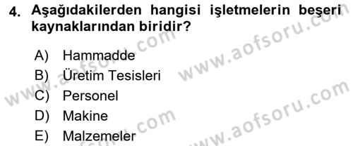 Sağlık İşletmelerinde Yönetim Dersi 2023 - 2024 Yılı (Vize) Ara Sınav Soruları 4. Soru