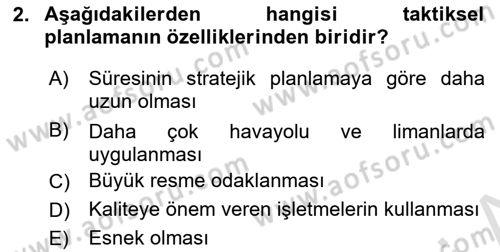 Sağlık İşletmelerinde Yönetim Dersi 2023 - 2024 Yılı (Final) Dönem Sonu Sınav Soruları 2. Soru
