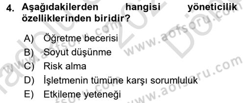 Sağlık İşletmelerinde Yönetim Dersi 2023 - 2024 Yılı (Final) Dönem Sonu Sınav Soruları 4. Soru
