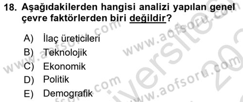 Sağlık İşletmelerinde Yönetim Dersi 2023 - 2024 Yılı Yaz Okulu Sınav Soruları 18. Soru