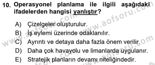 Sağlık İşletmelerinde Yönetim Dersi 2024 - 2025 Yılı (Vize) Ara Sınav Soruları 10. Soru
