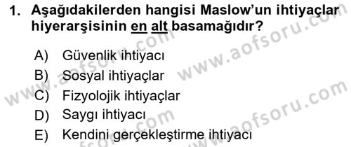 Sağlık İşletmelerinde Yönetim Dersi 2024 - 2025 Yılı (Final) Dönem Sonu Sınav Soruları 1. Soru