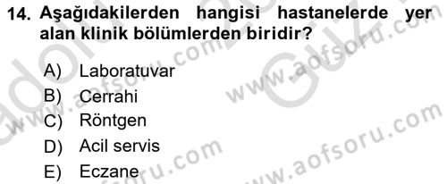 Sağlık İşletmelerinde Yönetim Dersi 2025 - 2026 Yılı (Vize) Ara Sınav Soruları 14. Soru