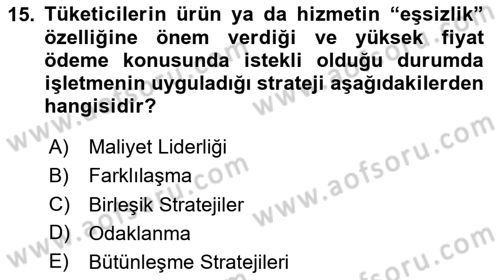 Sağlık İşletmelerinde Yönetim Dersi 2025 - 2026 Yılı (Final) Dönem Sonu Sınav Soruları 15. Soru