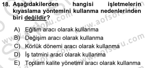 Sağlık İşletmelerinde Yönetim Dersi 2025 - 2026 Yılı (Final) Dönem Sonu Sınav Soruları 18. Soru