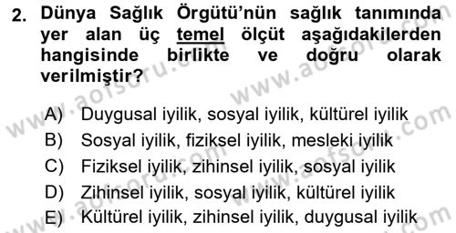 Sağlık İşletmelerinde Yönetim Dersi 2025 - 2026 Yılı (Final) Dönem Sonu Sınav Soruları 2. Soru