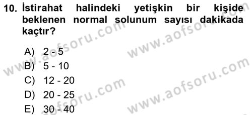 İnsan Beden Yapısı Ve Fizyolojisi Dersi 2017 - 2018 Yılı (Final) Dönem Sonu Sınav Soruları 10. Soru