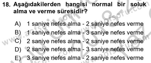 İnsan Beden Yapısı Ve Fizyolojisi Dersi 2018 - 2019 Yılı Yaz Okulu Sınav Soruları 18. Soru