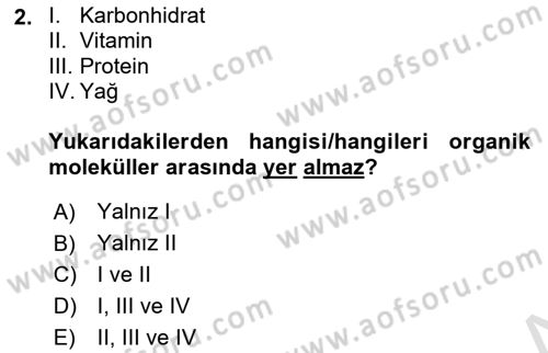 İnsan Beden Yapısı Ve Fizyolojisi Dersi 2024 - 2025 Yılı (Vize) Ara Sınav Soruları 2. Soru
