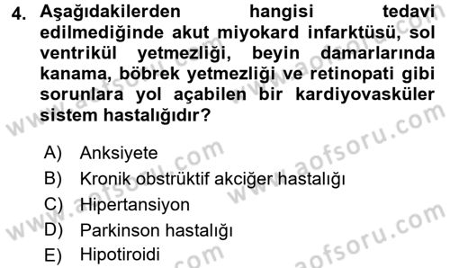 Temel İlaç Bilgisi Ve Akılcı İlaç Kullanımı Dersi 2016 - 2017 Yılı 3 Ders Sınav Soruları 4. Soru