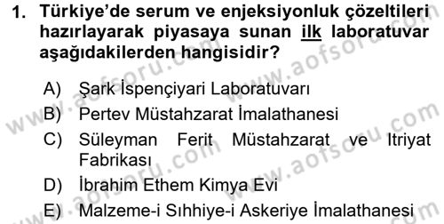 Temel İlaç Bilgisi Ve Akılcı İlaç Kullanımı Dersi 2016 - 2017 Yılı (Vize) Ara Sınav Soruları 1. Soru