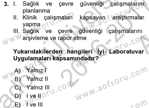Temel İlaç Bilgisi Ve Akılcı İlaç Kullanımı Dersi 2016 - 2017 Yılı (Vize) Ara Sınav Soruları 3. Soru