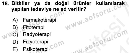 Temel İlaç Bilgisi Ve Akılcı İlaç Kullanımı Dersi 2017 - 2018 Yılı (Vize) Ara Sınav Soruları 18. Soru