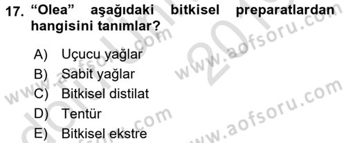 Temel İlaç Bilgisi Ve Akılcı İlaç Kullanımı Dersi 2018 - 2019 Yılı 3 Ders Sınav Soruları 17. Soru