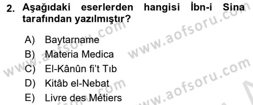 Temel İlaç Bilgisi Ve Akılcı İlaç Kullanımı Dersi 2018 - 2019 Yılı 3 Ders Sınav Soruları 2. Soru