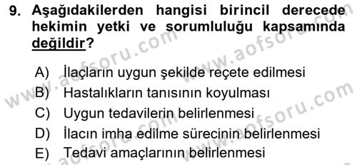 Temel İlaç Bilgisi Ve Akılcı İlaç Kullanımı Dersi 2018 - 2019 Yılı 3 Ders Sınav Soruları 9. Soru