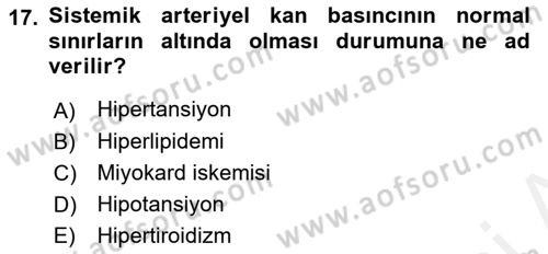 Temel İlaç Bilgisi Ve Akılcı İlaç Kullanımı Dersi 2018 - 2019 Yılı (Vize) Ara Sınav Soruları 17. Soru