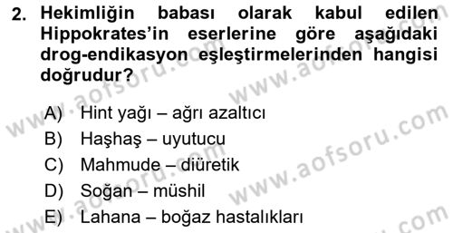 Temel İlaç Bilgisi Ve Akılcı İlaç Kullanımı Dersi 2024 - 2025 Yılı (Vize) Ara Sınav Soruları 2. Soru