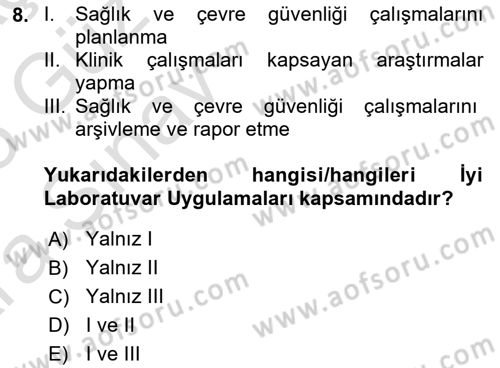 Temel İlaç Bilgisi Ve Akılcı İlaç Kullanımı Dersi 2024 - 2025 Yılı (Vize) Ara Sınav Soruları 8. Soru