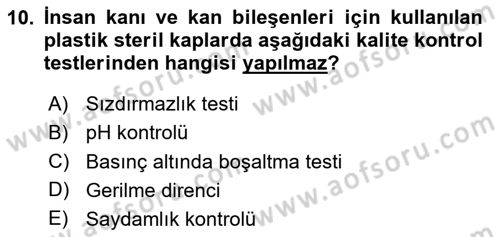 Temel İlaç Bilgisi Ve Akılcı İlaç Kullanımı Dersi 2024 - 2025 Yılı Yaz Okulu Sınav Soruları 10. Soru